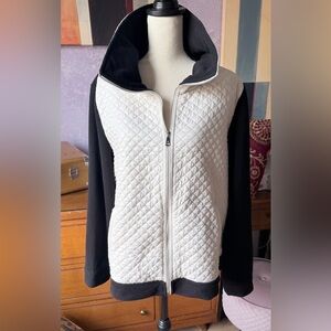 Ralph Lauren Black and Cream Quilted Bomber Jacket